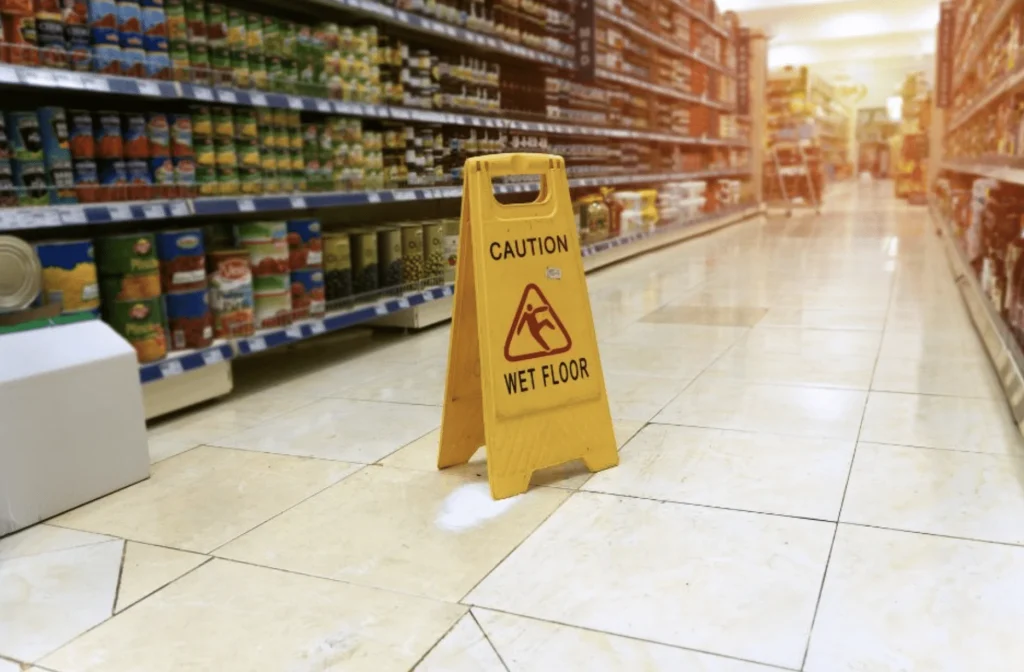 caution-wet-floor-sign-in-aisle