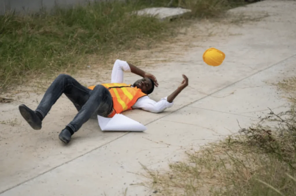 Construction worker falling down - Houston Black Personal Injury Lawyer